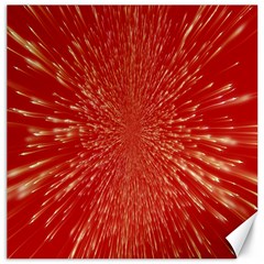 Rays Pattern Center Abstract Red White Canvas 20  X 20  by Wegoenart