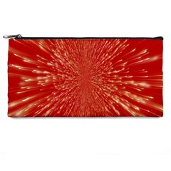 Rays Pattern Center Abstract Red White Pencil Cases by Wegoenart