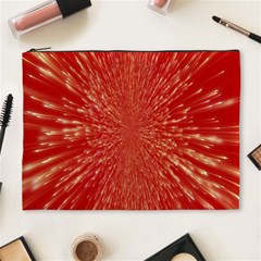 Rays Pattern Center Abstract Red White Cosmetic Bag (xl) by Wegoenart