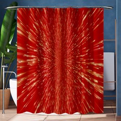 Rays Pattern Center Abstract Red White Shower Curtain 60  X 72  (medium)  by Wegoenart