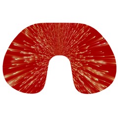 Rays Pattern Center Abstract Red White Travel Neck Pillow by Wegoenart