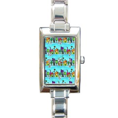 Seamless Repeating Tiling Tileable Rectangle Italian Charm Watch by Wegoenart