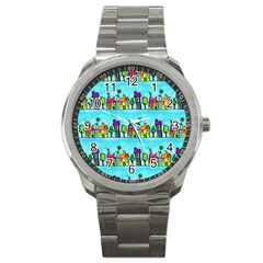 Seamless Repeating Tiling Tileable Sport Metal Watch by Wegoenart