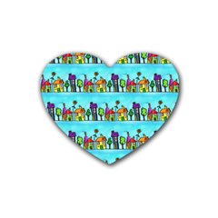 Seamless Repeating Tiling Tileable Heart Coaster (4 Pack)  by Wegoenart