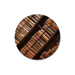 Books Bookshelf Classic Collection Magnet 3  (round) by Wegoenart