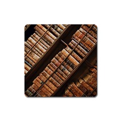 Books Bookshelf Classic Collection Square Magnet by Wegoenart