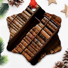 Books Bookshelf Classic Collection Ornament (snowflake) by Wegoenart