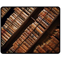 Books Bookshelf Classic Collection Double Sided Fleece Blanket (medium)  by Wegoenart