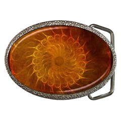 Orange Warm Hues Fractal Chaos Belt Buckles by Wegoenart