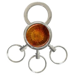 Orange Warm Hues Fractal Chaos 3-ring Key Chain by Wegoenart