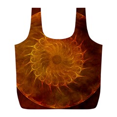 Orange Warm Hues Fractal Chaos Full Print Recycle Bag (l) by Wegoenart