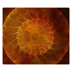 Orange Warm Hues Fractal Chaos Double Sided Flano Blanket (small)  by Wegoenart