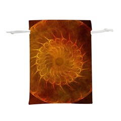 Orange Warm Hues Fractal Chaos Lightweight Drawstring Pouch (l) by Wegoenart