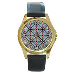 Pattern Wallpaper Background Abstract Geometry Round Gold Metal Watch by Wegoenart