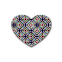 Pattern Wallpaper Background Abstract Geometry Rubber Coaster (heart)  by Wegoenart