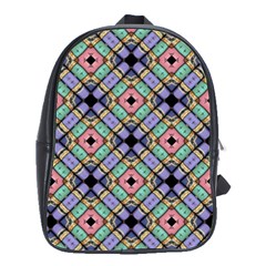 Pattern Wallpaper Background Abstract Geometry School Bag (large) by Wegoenart