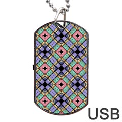 Pattern Wallpaper Background Abstract Geometry Dog Tag Usb Flash (one Side) by Wegoenart