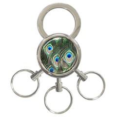 Peacock Feathers Peacock Bird 3-ring Key Chain