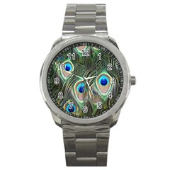 Peacock Feathers Peacock Bird Sport Metal Watch