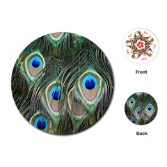 Peacock Feathers Peacock Bird Playing Cards Single Design (Round)