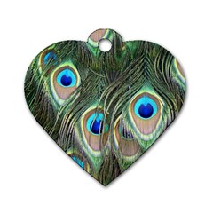 Peacock Feathers Peacock Bird Dog Tag Heart (two Sides)