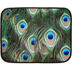 Peacock Feathers Peacock Bird Fleece Blanket (mini) by Wegoenart