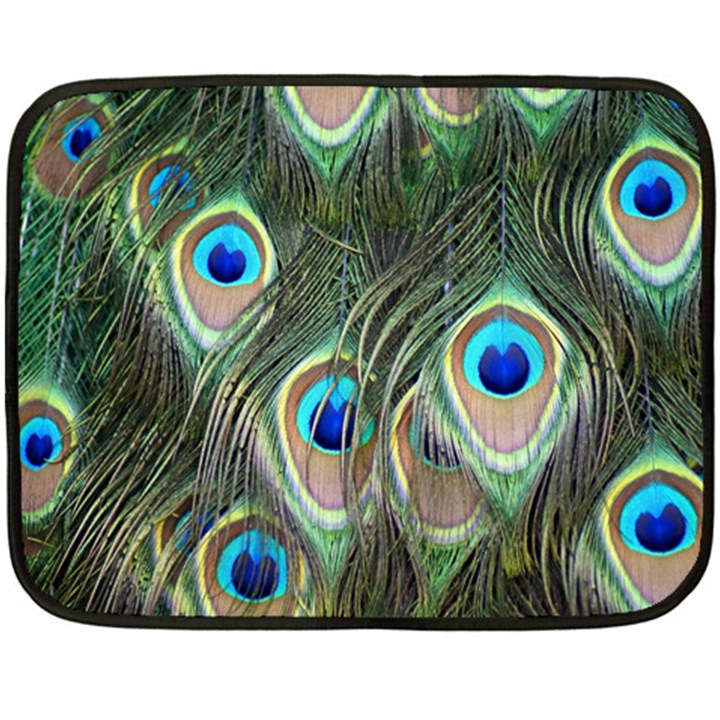 Peacock Feathers Peacock Bird Double Sided Fleece Blanket (Mini) 