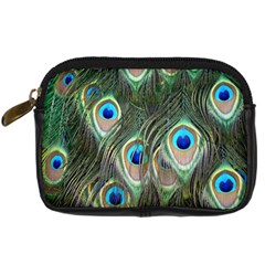 Peacock Feathers Peacock Bird Digital Camera Leather Case