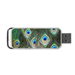 Peacock Feathers Peacock Bird Portable Usb Flash (one Side) by Wegoenart