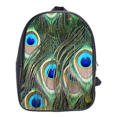 Peacock Feathers Peacock Bird School Bag (XL)