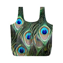 Peacock Feathers Peacock Bird Full Print Recycle Bag (M)