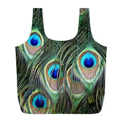 Peacock Feathers Peacock Bird Full Print Recycle Bag (L)