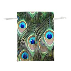 Peacock Feathers Peacock Bird Lightweight Drawstring Pouch (L)