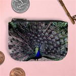 Peacock Bird Feather Plumage Green Mini Coin Purse Front