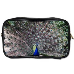 Peacock Bird Feather Plumage Green Toiletries Bag (one Side) by Wegoenart