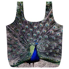 Peacock Bird Feather Plumage Green Full Print Recycle Bag (xl) by Wegoenart