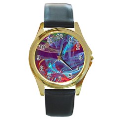 Neonchaos Round Gold Metal Watch by designsbyamerianna