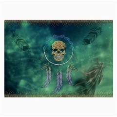 Dreamcatcher With Skull Large Glasses Cloth (2 Sides) by FantasyWorld7