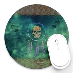 Dreamcatcher With Skull Round Mousepads by FantasyWorld7