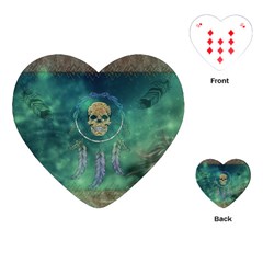 Dreamcatcher With Skull Playing Cards Single Design (heart) by FantasyWorld7