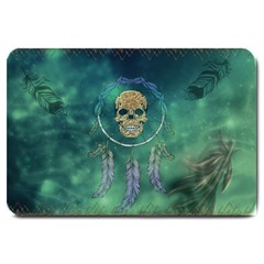 Dreamcatcher With Skull Large Doormat  by FantasyWorld7