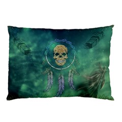 Dreamcatcher With Skull Pillow Case (two Sides) by FantasyWorld7