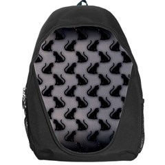 Black Cats On Gray Backpack Bag by bloomingvinedesign