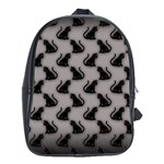 Black Cats On Gray School Bag (XL) Front