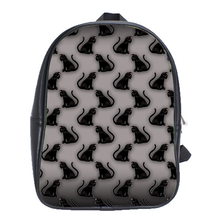 Black Cats On Gray School Bag (XL)