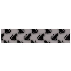 Black Cats On Gray Small Flano Scarf by bloomingvinedesign