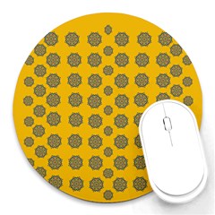 Sensational Stars On Incredible Yellow Round Mousepads by pepitasart