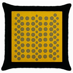 Sensational Stars On Incredible Yellow Throw Pillow Case (black) by pepitasart