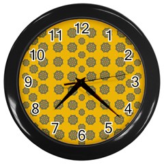 Sensational Stars On Incredible Yellow Wall Clock (black) by pepitasart