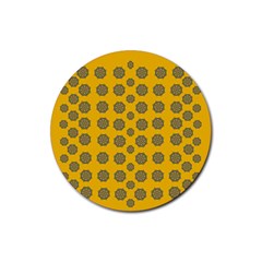 Sensational Stars On Incredible Yellow Rubber Coaster (round)  by pepitasart